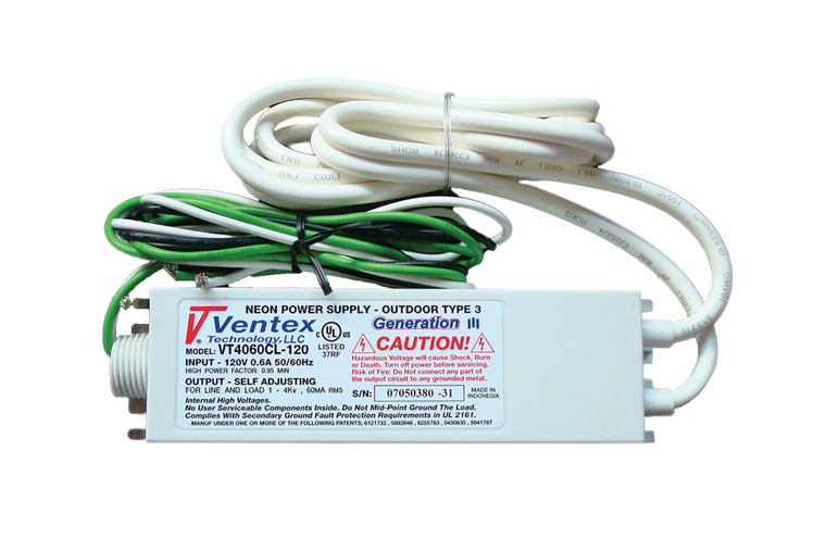Ventex Electronic Neon Transformer, Channel Letter
